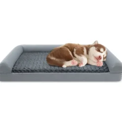 Orthopädisches Hundebett groß Hundesofa mit Hundekissen Hundecouch für große & Mittelgroße Hunde Grau