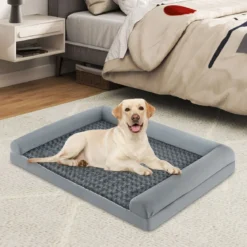 Orthopädisches Hundebett groß Hundesofa mit Hundekissen Hundecouch für große & Mittelgroße Hunde Grau