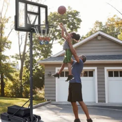 Outdoor Basketballkorb mit Ständer & Netze 135-305 cm Höhenverstellbarer Basketballständer