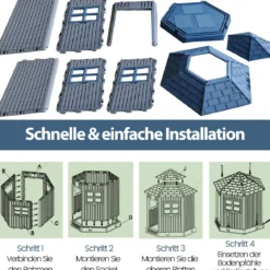 Outdoor Hundehütte aus PP Winterfestes Hundehaus mit Großer Eingang Katzenhaus