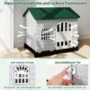 Outdoor Hundehütte mit Tür & 3 Fenstern & Ausnehmbarem Boden & Hundehaus Hundekäfig Grün