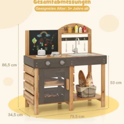 Outdoor Kinder Matschküche mit Tafel & Herden & Spüle Kinderküche Spielküche