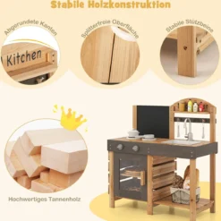 Outdoor Kinder Matschküche mit Tafel & Herden & Spüle Kinderküche Spielküche