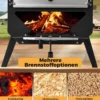 12" Outdoor-Pizzaofen tragbarer Holzofen mit Pizzastein Pizzaschieber & Oxford-Stoffabdeckung Schwarz
