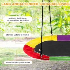 Ovale Nestschaukel bis 300 kg Belastbar Outdoor Schaukel mit Verstellbaren Seilen Kinderschaukel