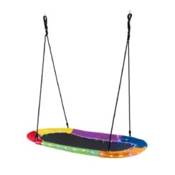 Ovale Nestschaukel bis 300 kg Belastbar Outdoor Schaukel mit Verstellbaren Seilen Kinderschaukel