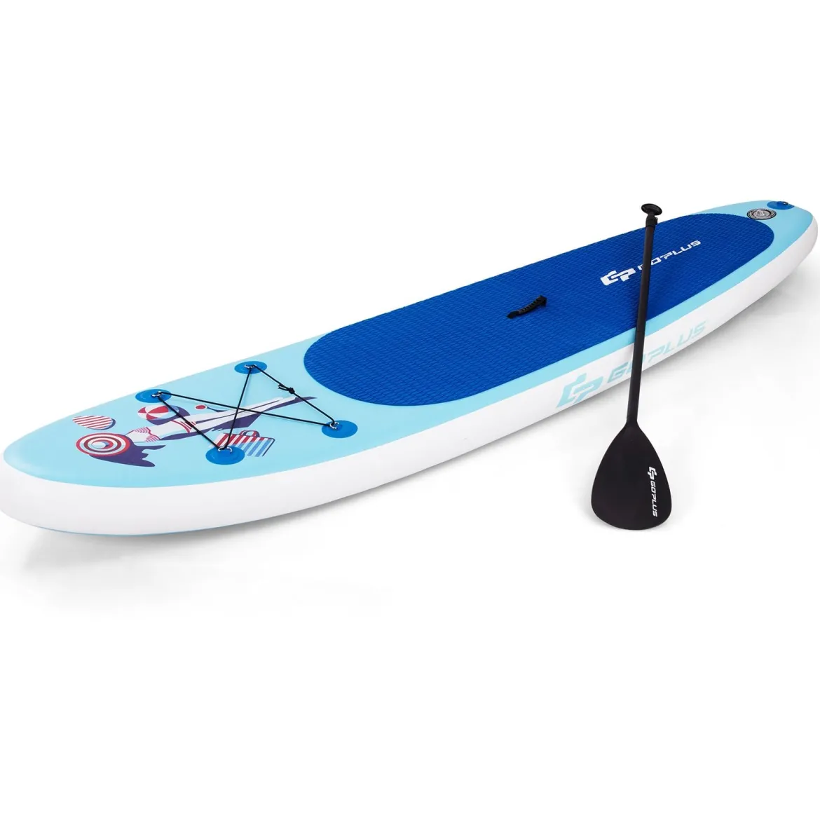 Paddleboard Set Aufblasbares Paddlebrett Surfboard Blau 305 x 76 x 15 cm