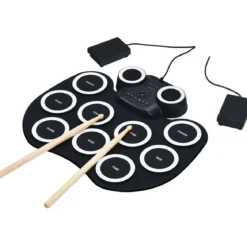 9 Pads E-Drum mit LEDs & Bluetooth inkl. Pedale und Drumsticksfür Kinder und Anfänger