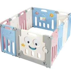 12 Paneele Laufgitter Baby Laufstall Absperrgitter Krabbelgitter