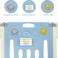 12 Paneele Laufgitter Baby Laufstall Absperrgitter Krabbelgitter
