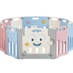 12 Paneele Laufgitter Baby Laufstall Absperrgitter Krabbelgitter