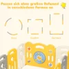 14 Paneele Laufgitter Baby Laufstall faltbar Absperrgitter mit Tür und Spielzeugboard Krabbelgitter Gelb