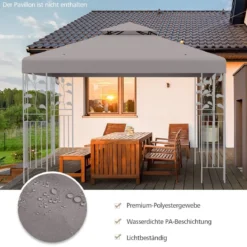 Pavillondach Ersatzdach Pavillonplane Dachabzug Kaminabzug für Pavillon 3 x 3 M
