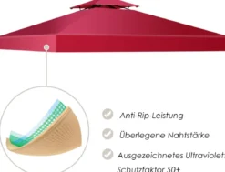 Pavillondach Ersatzdach Pavillonplane Dachabzug Kaminabzug für Pavillon 3 x 3 M
