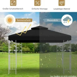 Pavillondach Ersatzdach Pavillonplane Dachabzug Kaminabzug für Pavillon 3 x 3 M