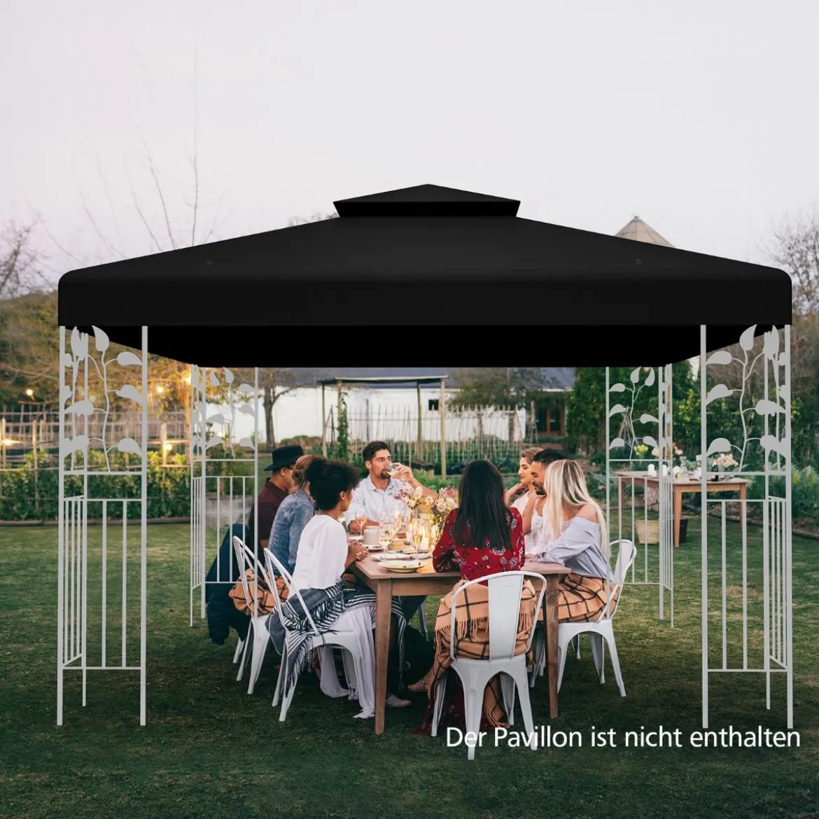 Pavillondach Ersatzdach Pavillonplane Dachabzug Kaminabzug für Pavillon 3 x 3 M