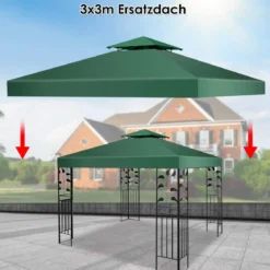 Pavillondach Ersatzdach Pavillonplane Dachabzug Kaminabzug für Pavillon 3 x 3 M