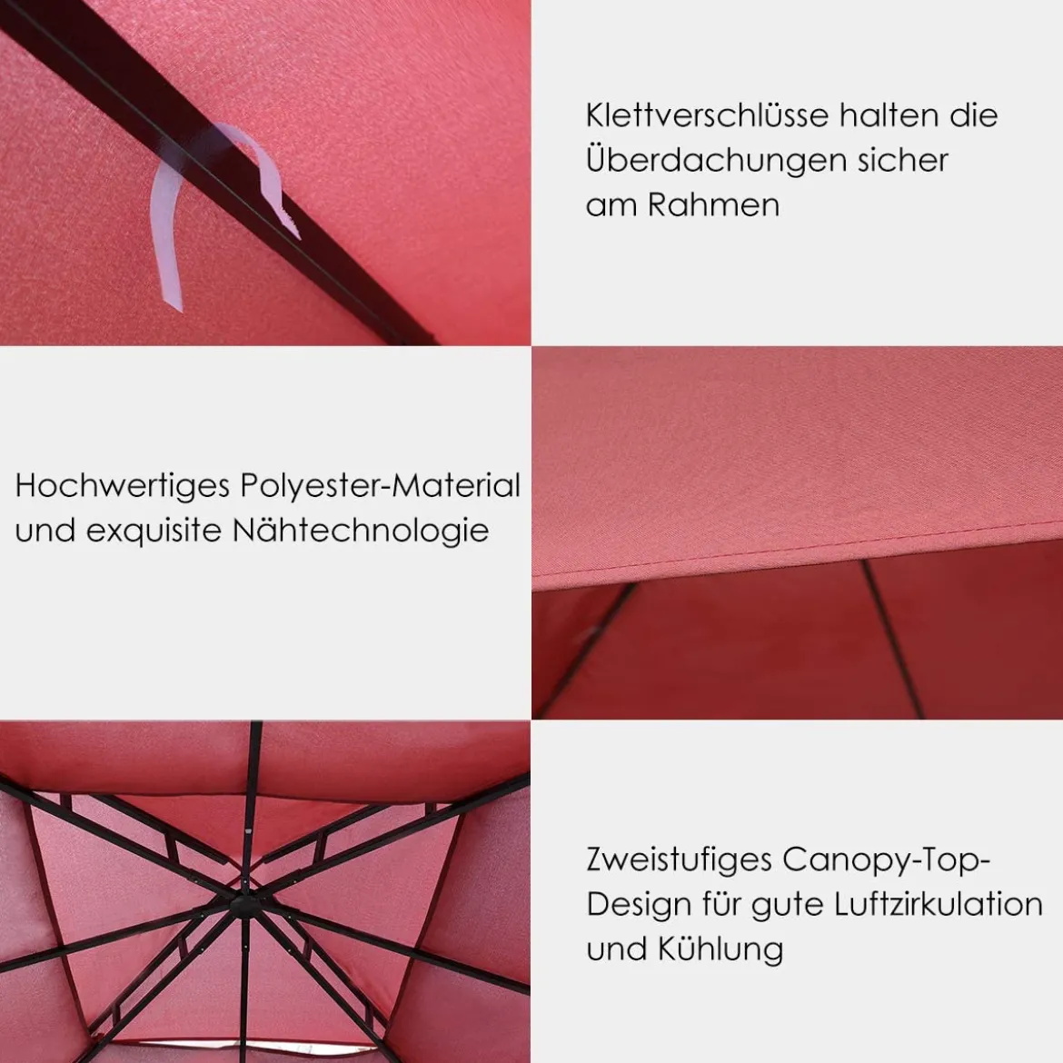 Pavillondach Ersatzdach Pavillonplane Dachabzug Kaminabzug für Pavillon 3 x 3 M