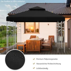 Pavillondach Ersatzdach Pavillonplane Dachabzug Kaminabzug für Pavillon 3 x 3 M