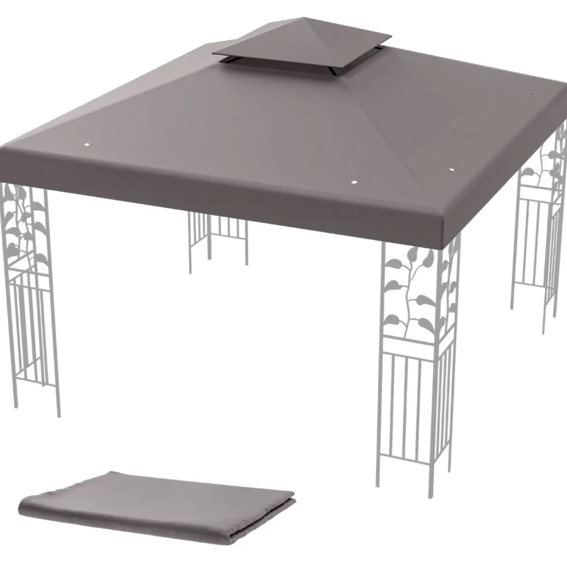 Pavillondach Ersatzdach Pavillonplane Dachabzug Kaminabzug für Pavillon 3 x 3 M