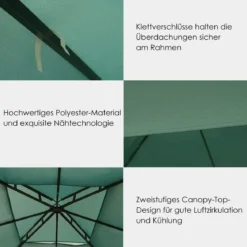 Pavillondach Ersatzdach Pavillonplane Dachabzug Kaminabzug für Pavillon 3 x 3 M
