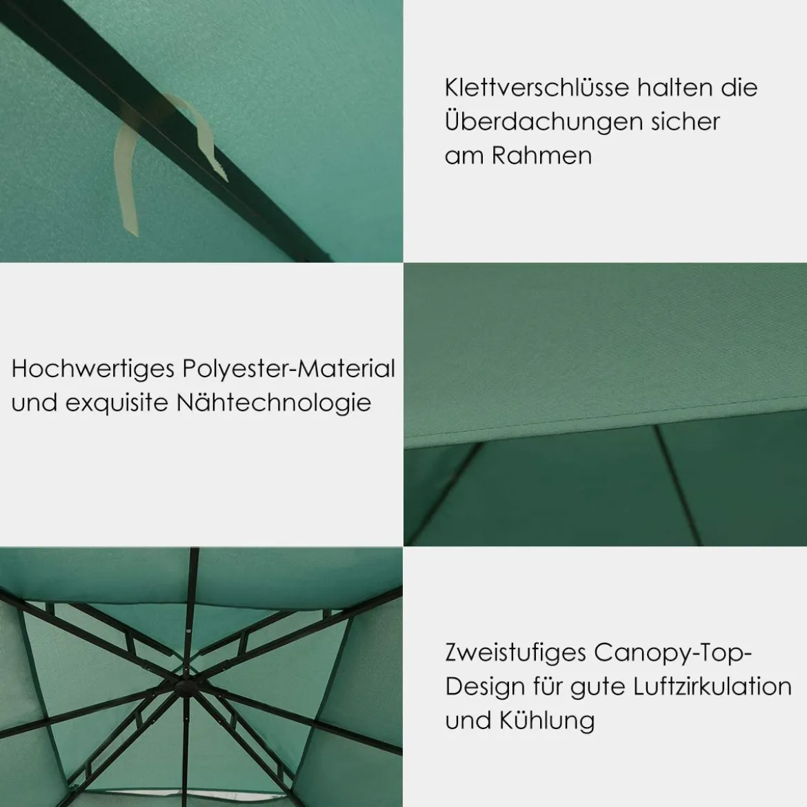 Pavillondach Ersatzdach Pavillonplane Dachabzug Kaminabzug für Pavillon 3 x 3 M