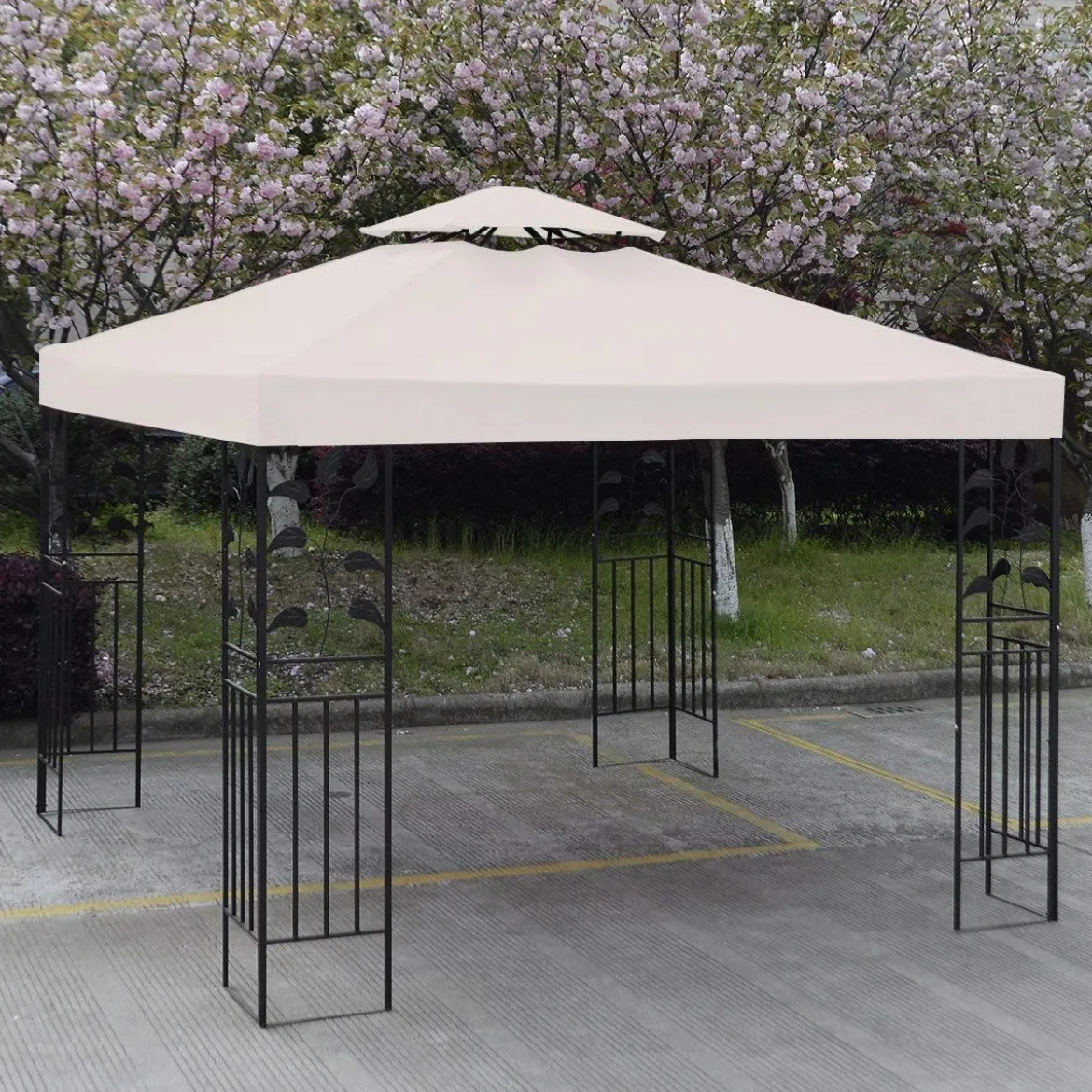 Pavillondach Ersatzdach Pavillonplane Dachabzug Kaminabzug für Pavillon 3 x 3 M