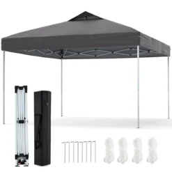 Pavillon 3x3m Faltpavillon wasserdicht stabil UV-Schutz 50+ Partyzelt Faltzelt Grau
