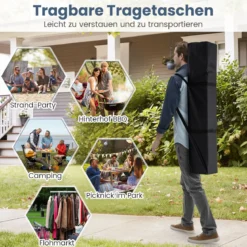 Pavillon 3x3m Faltpavillon wasserdicht stabil UV-Schutz 50+ Partyzelt Faltzelt Grau