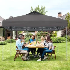 Pavillon 3x3m Faltpavillon wasserdicht stabil UV-Schutz 50+ Partyzelt Faltzelt Grau