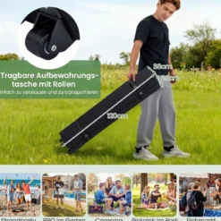 Pavillon 3x6m Pop-up Faltpavillon mit Metallrahmen 6 Seitenwänden & 6 Sandsäcke Gartenpavillon Grau/Weiß