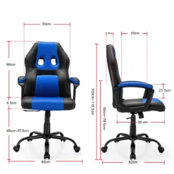 PC Gaming-Stuhl Ergonomischer Computerstuhl mit Rückenlehne Blau