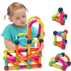 88 pädagogischer magnetischer Baukasten aus hochwertigem ABS geeignet für Kinder Bunt