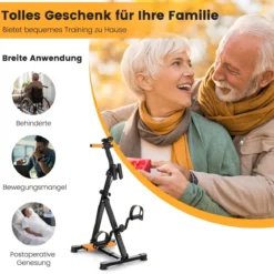 Pedaltrainer für Senioren Fitnessgerät für Hand 43-53 x 45 x 87-100 cm Schwarz + Orange