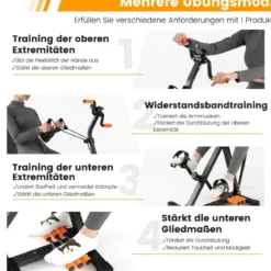 Pedaltrainer für Senioren Fitnessgerät für Hand 43-53 x 45 x 87-100 cm Schwarz + Orange