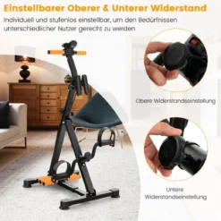 Pedaltrainer für Senioren Fitnessgerät für Hand 43-53 x 45 x 87-100 cm Schwarz + Orange