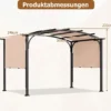Pergola Pavillon mit Verstellbarem Schiebedach 3 x 2,4 m Gartenpavillon mit Sonnenschutz Beige