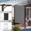 Pergola Pavillon mit Verstellbarem Schiebedach 3 x 2,4 m Gartenpavillon mit Sonnenschutz Grau