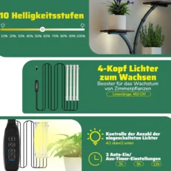 Pflanzenständer mit Wachstumslichtern 8-stöckiges Pflanzenregal Blumenständer