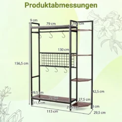 Pflanzenständer Pflanzenregal mit 6 S-Haken & Spalier Blumenständer mit Metallrahmen & Kippsicherungen