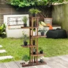 Pflanzentreppe Garten Blumenregal Blumenständer Holz 75x25x140cm