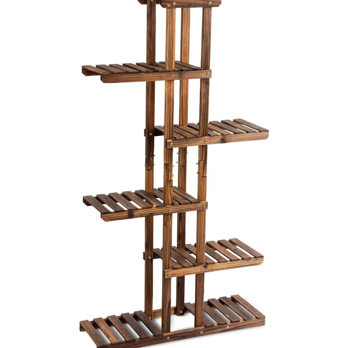 Pflanzentreppe Garten Blumenregal Blumenständer Holz 75x25x140cm