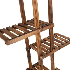 Pflanzentreppe Garten Blumenregal Blumenständer Holz 75x25x140cm
