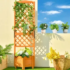 Pflanzkasten 180 cm Hohes Gartenbeet mit Spalier Orange