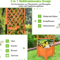 Pflanzkasten 180 cm Hohes Gartenbeet mit Spalier Orange