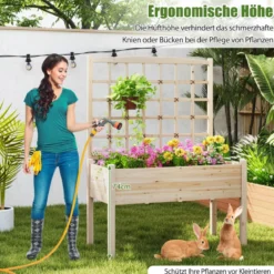 Pflanzkasten mit Rankgitter Blumenkasten Gartenspalier Hochbeet mit Spalier Rankhilfe