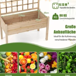 Pflanzkasten mit Rankgitter Blumenkasten Gartenspalier Hochbeet mit Spalier Rankhilfe