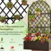 Pflanzkasten mit Rankgitter Sichtschutz mit Blumenkasten & Ablauflöchern aus Metall 90 x 40 x 180 cm Schwarz