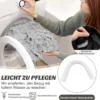 Plüschbett für Hunde mit rutschfester Unterseite abnehmbarem waschbarem Bezug & weicher Nackenrolle mittelgroße 112 x 101 cm Grau-weiß