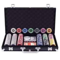Pokerset Pokerkoffer 300 Laser-Chips Alukoffer inkl. Komplettset